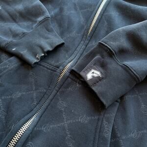 Vintage Y2K Stars & Straps Monogram faded Zip Up Hoodie Medium